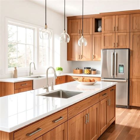 White Quartz Countertops - 25 Kitchen Countertop Ideas with Oak ...