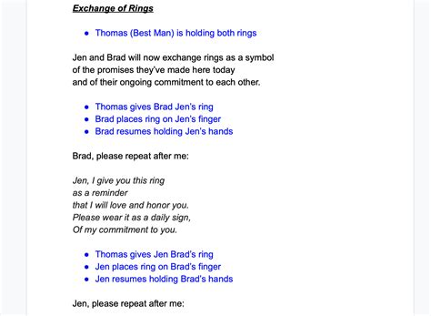Ring Exchange Script Examples for Your Wedding