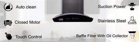 Seavy 60cm 1100 m3/hr Auto Clean Chimney with Free Installation Kit ...