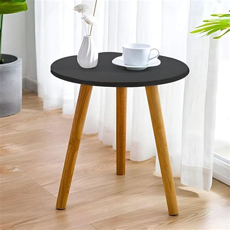 WoodCity Round Conner Wooden Top Coffee Table for Living Room, Office ...