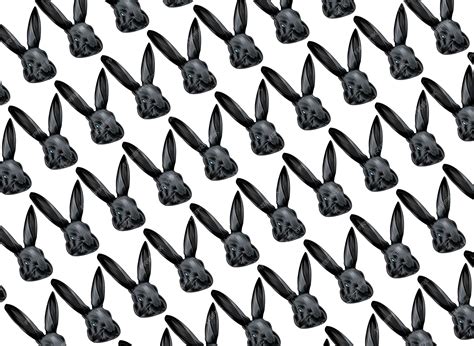Premium Vector | Pattern rabbit white and black colour