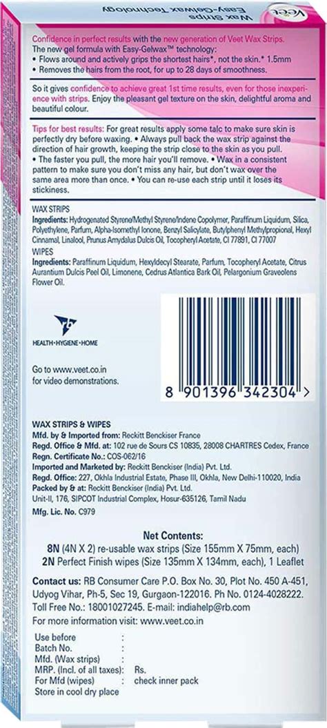 Buy VEET HALF BODY WAXING KIT SENSITIVE SKIN 8 STRIPS Online & Get Upto ...