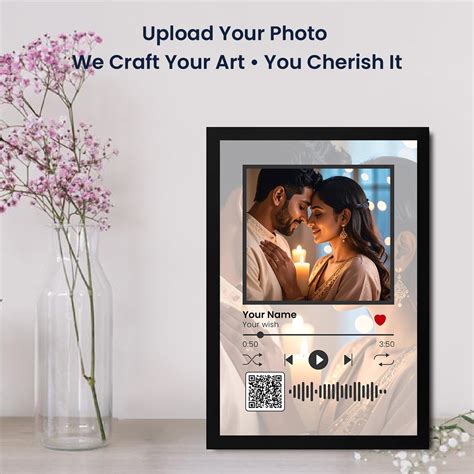 Customized Photo Frame with Song QR Code – Personalized Spotify Music ...