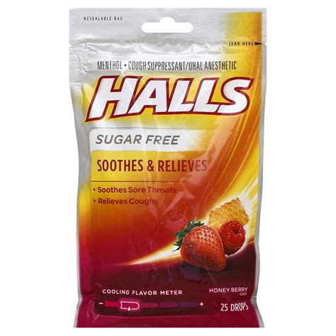 Halls Sugar Free Honey Berry Menthol Cough Drops 25 ct | Shipt