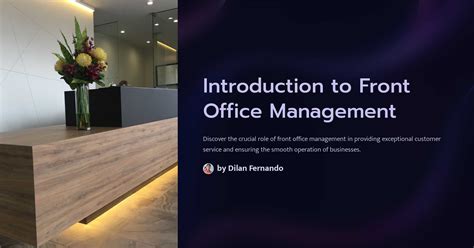 Front Office Introduction 的图像结果