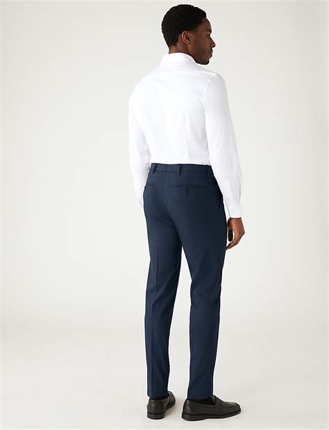 Buy Textured Stretch Trousers at Marks & Spencer