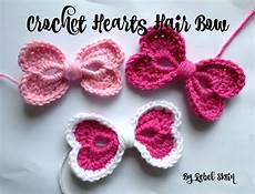 Crochet Hair Bows by Rebel Skein Crochet Hearts Hair Bow Crochet Hair Bows