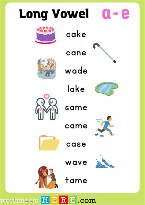 Long Vowel a-e Words List With Pictures, Long Vowel a-e PDF Worksheet ...