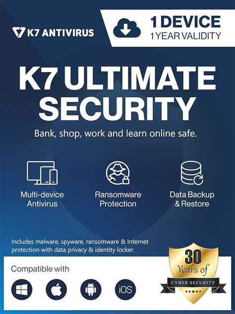 K7 Ultimate Security Antivirus Software 2026 |1 Device,1 Year| Threat ...