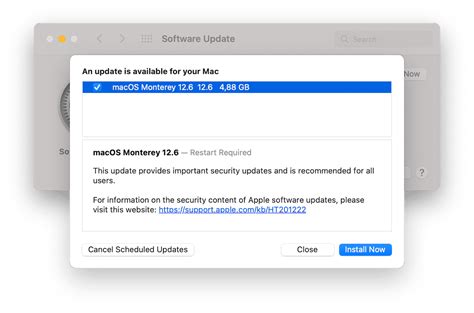 Mac Software Update 的图像结果