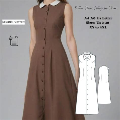 Image result for Button Front Dress Free Patterns