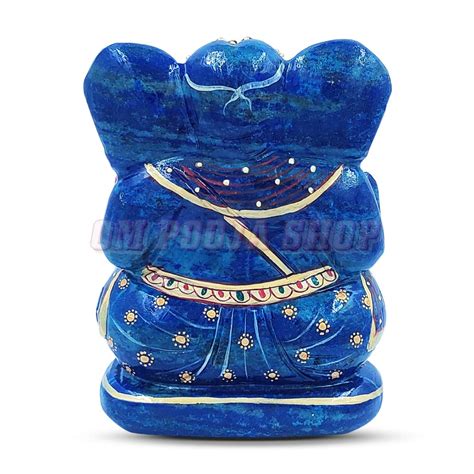 Natural Lapis Lazuli Stone Ganeshji Idol with Beautiful