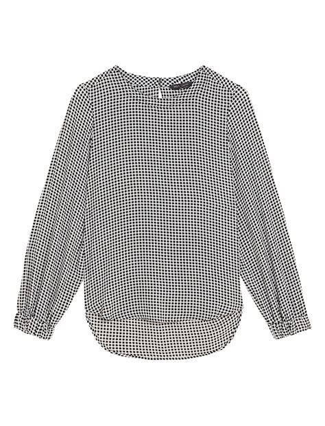 Buy Gingham Round Neck Long Sleeve Top at Marks & Spencer