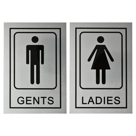 Buy BUZZ COOL Stainless Steel Gents Ladies Signage Self Adhesive ...