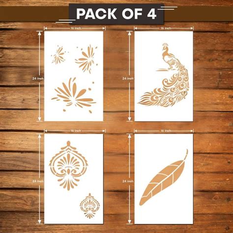 ARandNJ Painting Wall Stencils (Size :- 16 X 24 Inch) PATTERN- "Classy ...