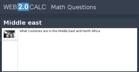 View question - Middle east