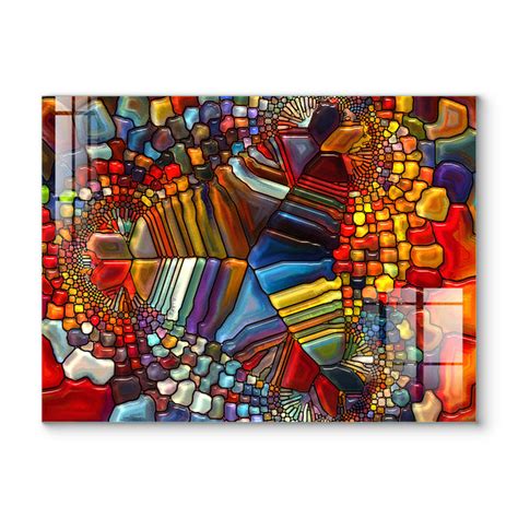 Digital Glass Prints: Shades of Serenity Mosaic Art Paintings – Flair Glass