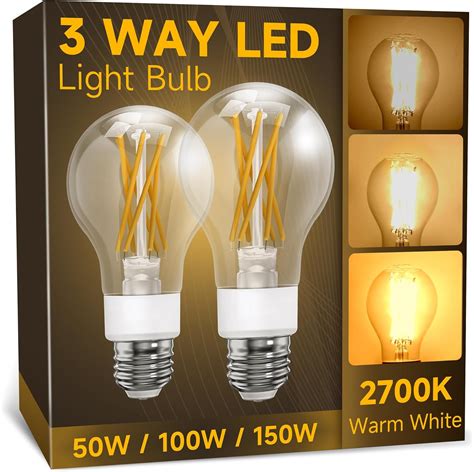 Amazon.com: 3 Way Light Bulbs 50 100 150w Equivalent, Soft White 2700K ...