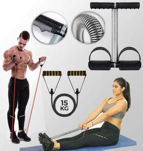 BQH Tummy Trimmer + Resistance Band Toning Tube Gym Workout Equipment ...