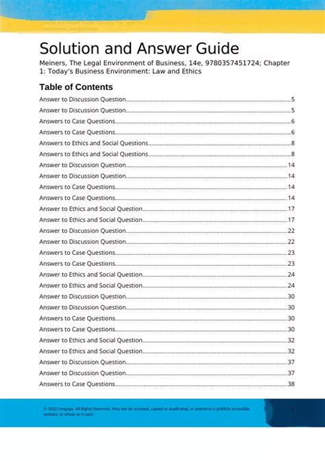 Summary solutions manual, summaries: The Legal Environment of Business ...