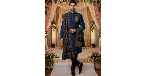 Buy Teal Luchka Patch Work Mens Nawabi Indo Western AR2501111 Online USA