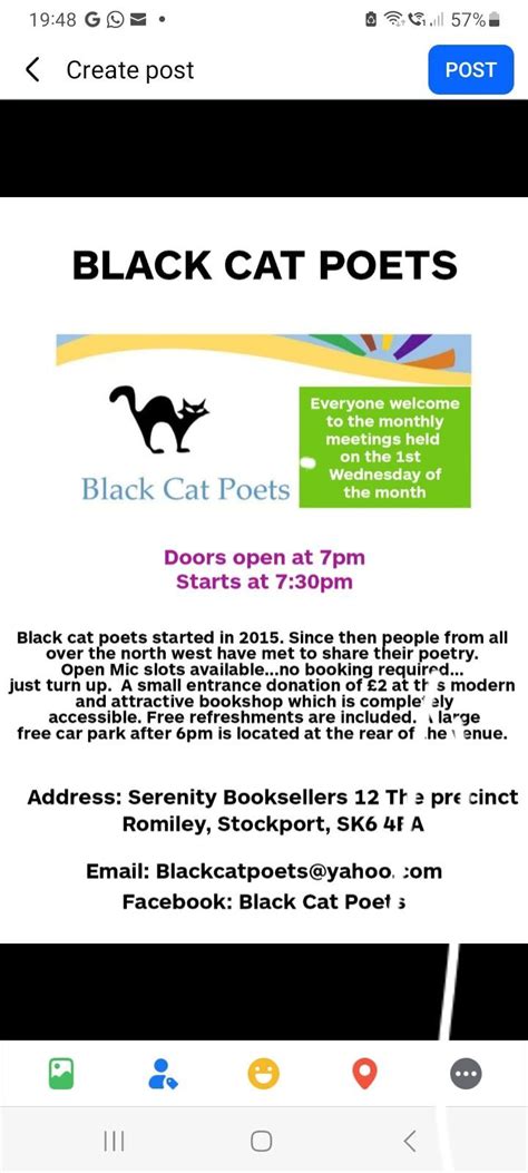 BLACK CAT POETS, Romiley Precinct, Stockport, 1 October 2025 | AllEvents