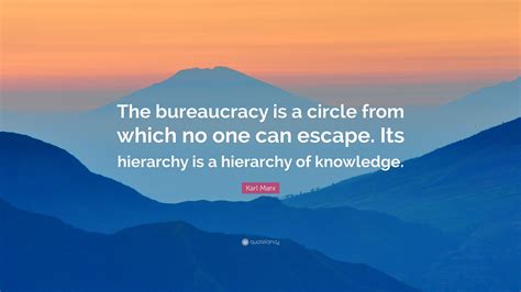 Karl Marx Quote: “The bureaucracy is a circle from which no one can ...