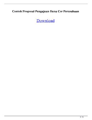 Contoh Proposal Pengajuan Csr Ke Perusahaan Doc - Fill Online ...