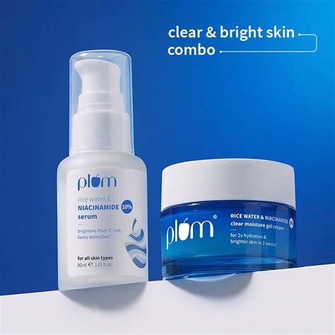 Clear & Bright Duo | Plum Rice Water & 2% Niacinamide Gel Cream & 10%