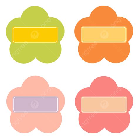 Cute Flower Name Tags Vector, Cute, Flower, Colorful PNG and Vector with Transparent Background ...
