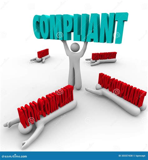 Compliant Vs Non-Compliance One Person Follows Rules Stock Illustration ...