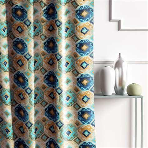 Buy D'DECOR Mosa Blue Printed Opaque Door Curtain- 135x225cm from D ...