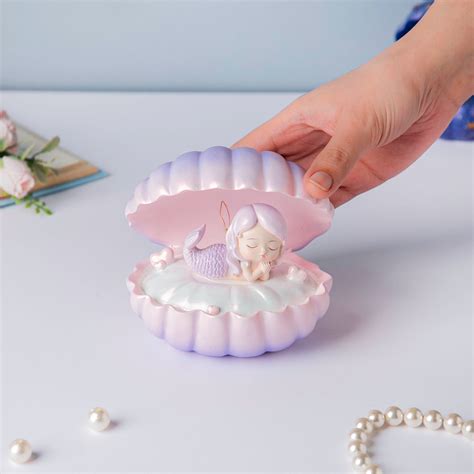 Shell And Mermaid Resin Lamp Decor Pink Online - Premium Decor Object ...