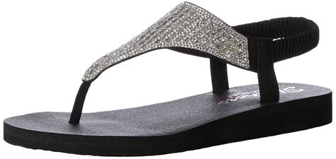 Buy Skechers Women Meditation-Rock Crown Black Fashion Sandals-7 UK (40 ...