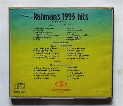 A. R. Rahma's 1993 - Thiruda Thiruda / Gentleman / Roja – AVDigital