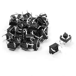 25pcs 6x6x8mm Round Pushbutton 4 Pins SMD SMT Momentary Tactile Switch ...
