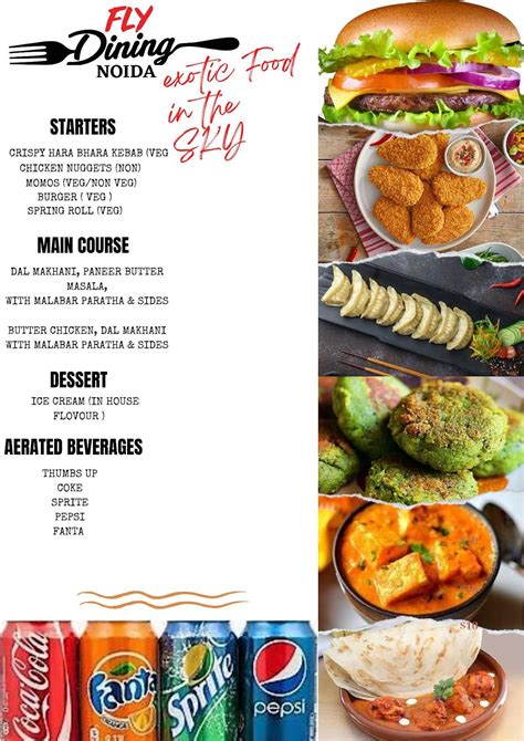 Menu at FlyDining - Noida - Adventure Dining Experience, Noida