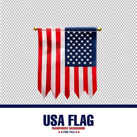 American flag with unique edges in psd format for national designs ...
