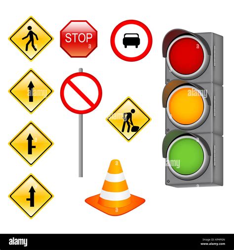 illustration of traffic signals on white background Stock Photo - Alamy