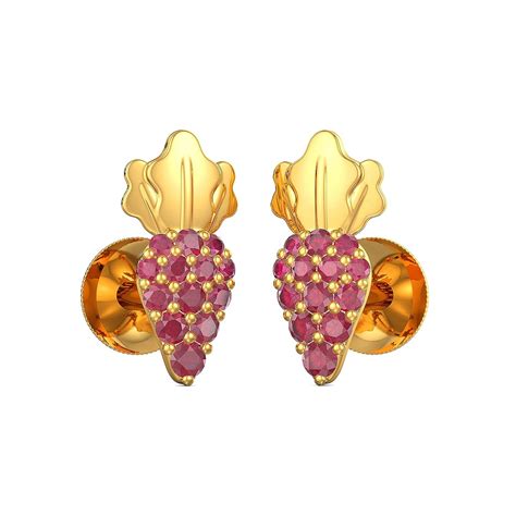 Joyalukkas 22k (916) Yellow Gold Stud Earrings for Girls : Amazon.in ...