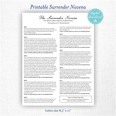 Surrender Novena Surrender Novena Prayer Card | The Catholic Company®