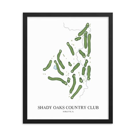 Shady Oaks Country Club | Golf Course Map, Personalized Golf Art, Golf ...