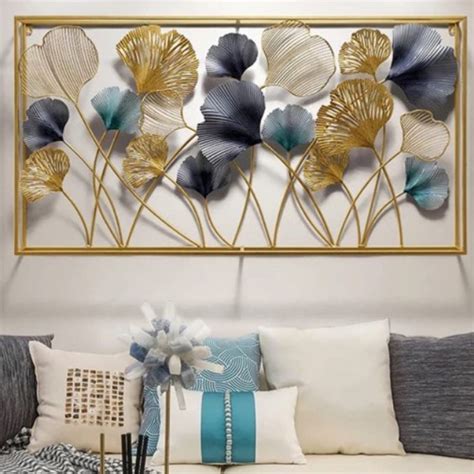 Metal Decor Golden blue and white – Myindianthings