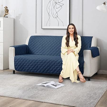 HOKIPO 'UrbanQuilt' 3 Seater Quilted Polyester Sofa Cover Mat, 170x184 ...