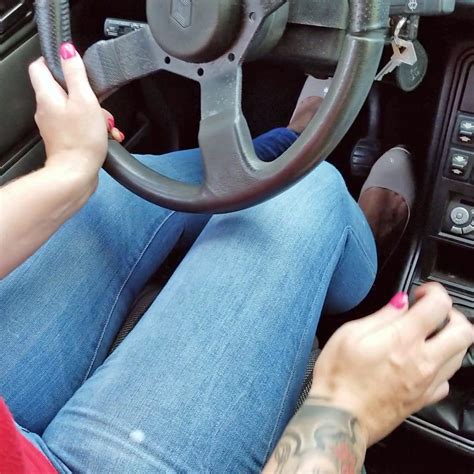 Dirty Diana Taking the Renault for a Spin Tan Pumps, 2 of 2 - Pump That Pedal