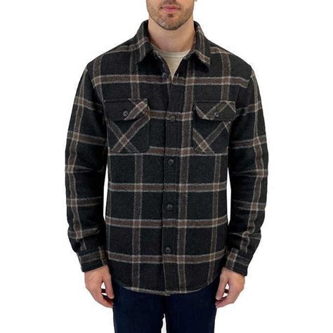 Jachs New York Men's Wool Blend Sherpa Lined Shirt Jacket (Grey, X ...