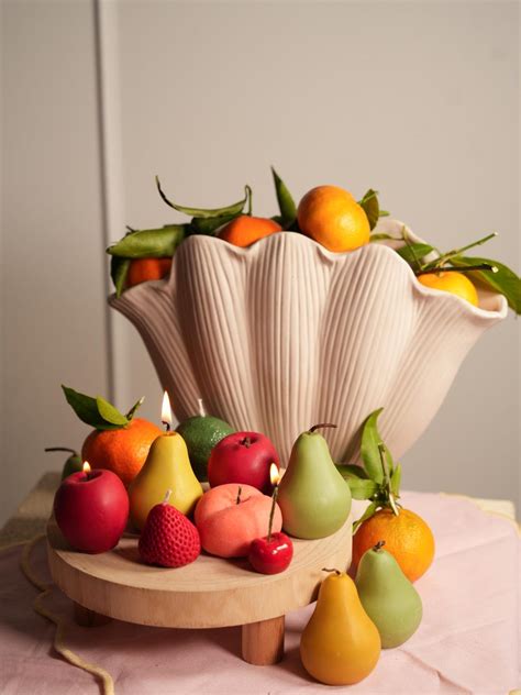 Handmade Fruit-shaped Candles in Soy Wax. One-of-a-kind Textures, Warm ...