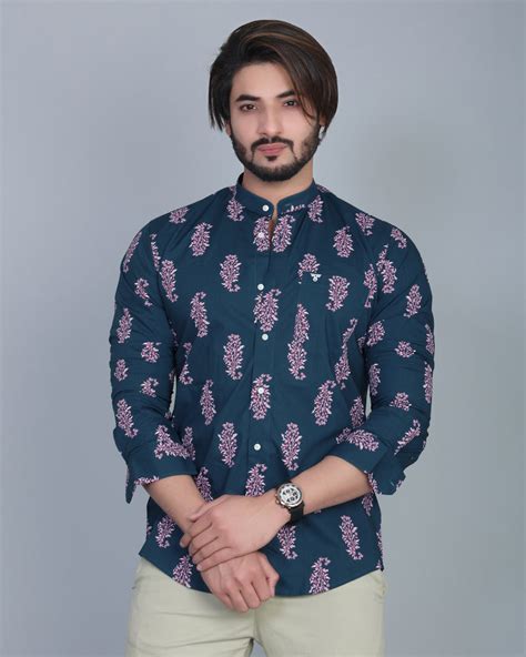 Lavender Tree Branch Printed Cotton Poplin Shirt – Hamercop