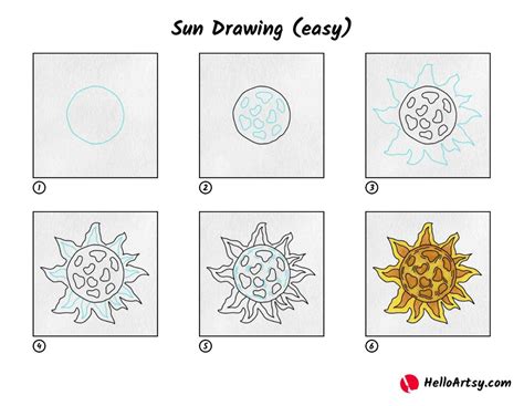 Sun Drawing (easy) - HelloArtsy
