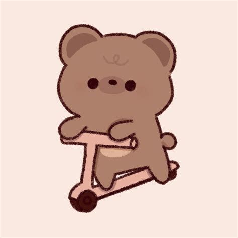 Cute Bear on Scooter | Bear by ernestember2 | Redbubble